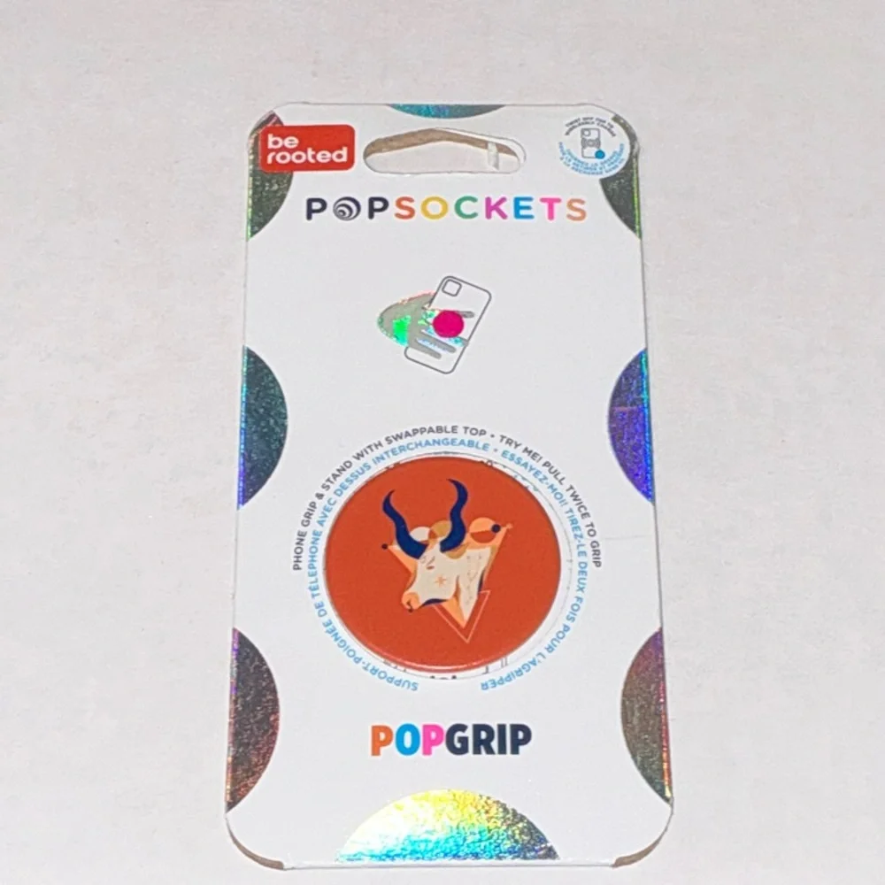 PopSockets PopGrip with Swappable Top & Stand - Be Rooted Taurus